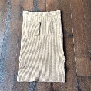 Madewell merino wool sweater midi skirt size small tan patch pockets